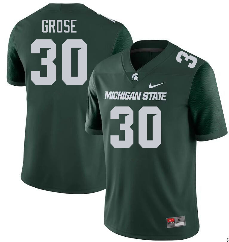 Men #30 Aveon Grose Michigan State Spartans College Football Jersesys Stitched-Green